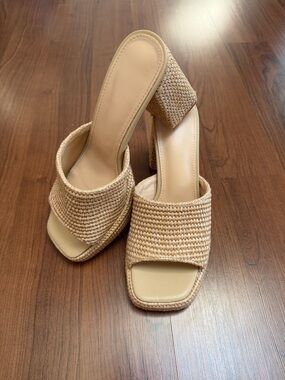 Woven Slide Heel Sandals